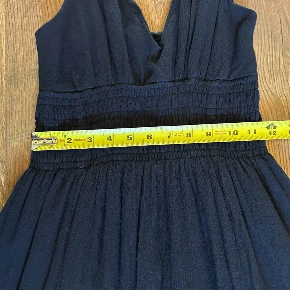 Abercrombie & Fitch Scrunchie Strap Maxi Dress Navy Blue Small